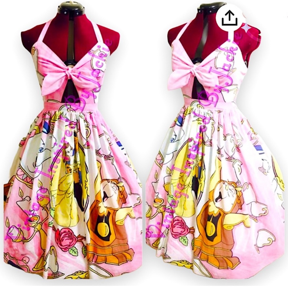 NEW Vintage Sheet Disneyland | Disney Belle Beauty & the Beast Halter Dress | 2X